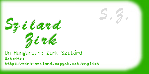 szilard zirk business card